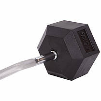 Штанга фіксована вигнута прогумована Rubber Hexagon Barbell Zelart TA-6231-45 довжина-95см 45кг Код TA-6231-45, фото 3
