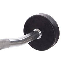 Штанга фіксована вигнута прогумована Zelart Rubber Coated Barbell TA-2687-10 довжина-95см 10кг Код TA-2687-10, фото 3