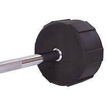 Штанга фіксована пряма поліуретанова LI NUO TA-3622-45 довжина-121см 45кг Код TA-3622-45, фото 3