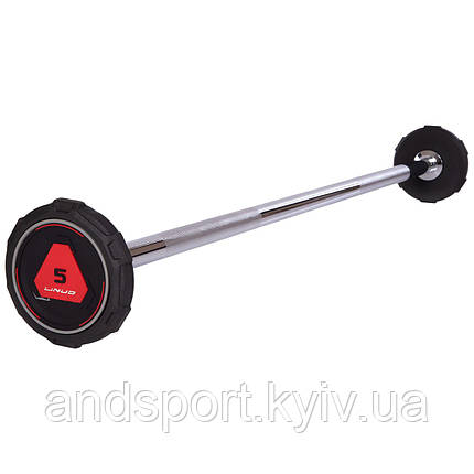 Штанга фіксована пряма поліуретанова LI NUO TA-3622-5 довжина-106см 5кг Код TA-3622-5, фото 1