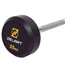 Штанга фіксована пряма прогумована Zelart Rubber Coated Barbell TA-2685-25 довжина-95см 25кг Код TA-2685-25, фото 2