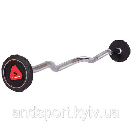 Штанга фіксована вигнута поліуретанова LI NUO TA-3622-5 довжина-106см 5кг Код TA-3623-5, фото 1