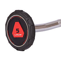 Штанга фіксована вигнута поліуретанова LI NUO TA-3622-5 довжина-106см 5кг Код TA-3623-5, фото 2