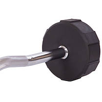 Штанга фіксована вигнута поліуретанова LI NUO TA-3623-25 довжина-115см 25кг Код TA-3623-25, фото 3