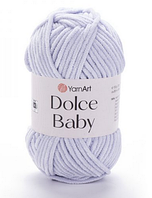 Пряжа Dolce baby-776 світло-сірий із блакитним відливом