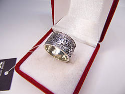 Срібне кільце "Вишивка". Розмір 17