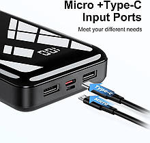Зовнішній акумулятор 27 000 мА·год, QC 4.0 USB C 22,5 Вт, швидке заряджання PD 20 Вт, портативний зарядний пристрій, фото 4