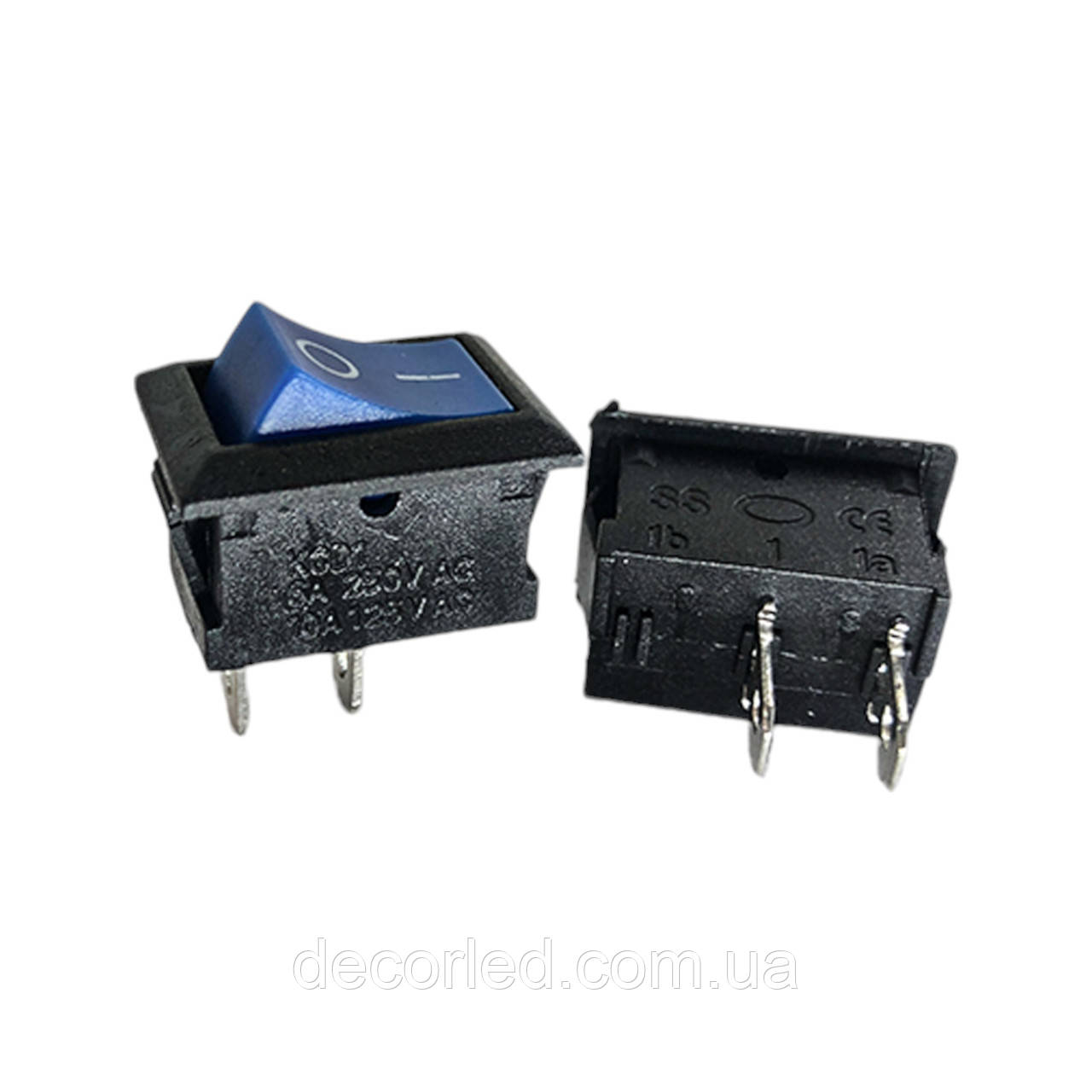 Перемикач KCD1 (6A 250V) синій без підсвічування, фото 1