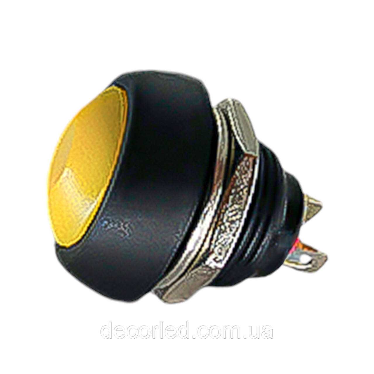 Кнопка PBS-33B (1A 250V) без фіксації жовта, фото 1