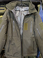 Зимовий бушлат хакі (Омні-Хіт + холофайбер) з подвійним замком (Omni-Heat)