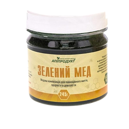 Зелений мед  (мед + спіруліна) Апіпродукт 245 г