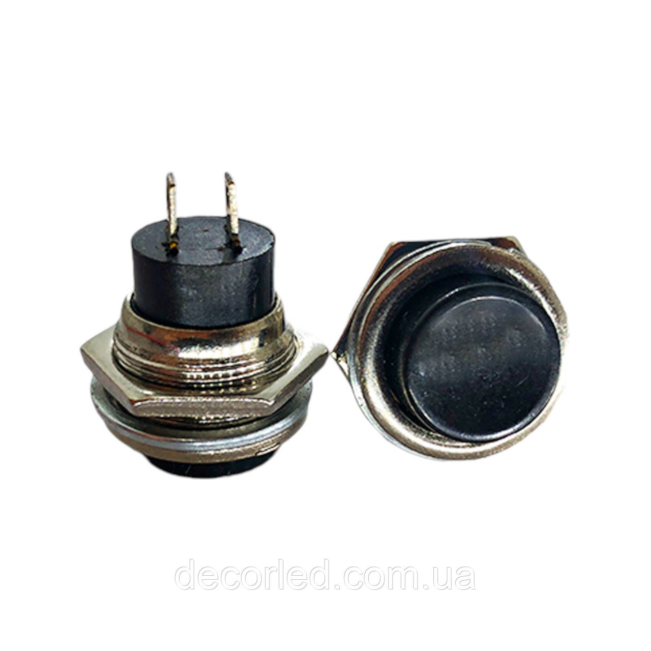 Кнопка кругла PBS-26B (DS-212) чорна без фіксації, фото 1