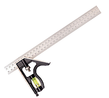 Косинець металевий комбінований 300 мм, косинець будівельний металевий, косинець для будівництва