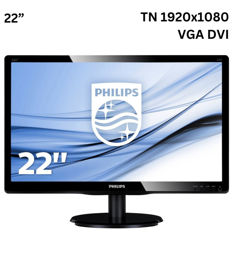 Монітор 22” Philips 226V/TN 1920x1080 Full HD/VGA, DVI Б/В