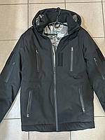 Зимовий бушлат чорний (Омні-Хіт + холофайбер) з подвійним замком (Omni-Heat)