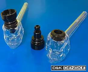 Скляна трубка випарник D&K Oil-pipe «Череп 💀» DK-8587 / Трубка зі скла, фото 3