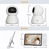Цифрова відеоняня Baby Monitor з 5-дюймовим IPS-екраном, акумулятором 5000 мА·год, нічним баченням і двостороннім, фото 5