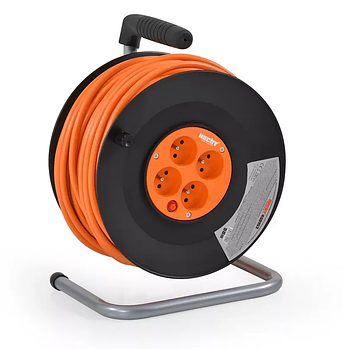Подовжувач на котушці HECHT 450153, 50 м, 4 розетки