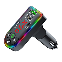 FM Модулятор HAVIT HV-FM813BT (з підсв.) (2USB/1Type-C) чорний (27974), FM модулятор для авто