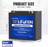 Акумулятор Eco Worthy LiFePO4 12V 24Ah (288Wh) літій залізо фосфатна батарея із вбудованим BMS, 3000+ циклів, фото 4