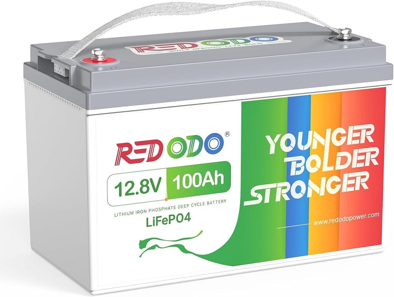 Акумулятор Redodo LiFePO4 12V 100Ah (1280Wh) літій залізо фосфатна батарея із вбудованим BMS, 4000+ циклів