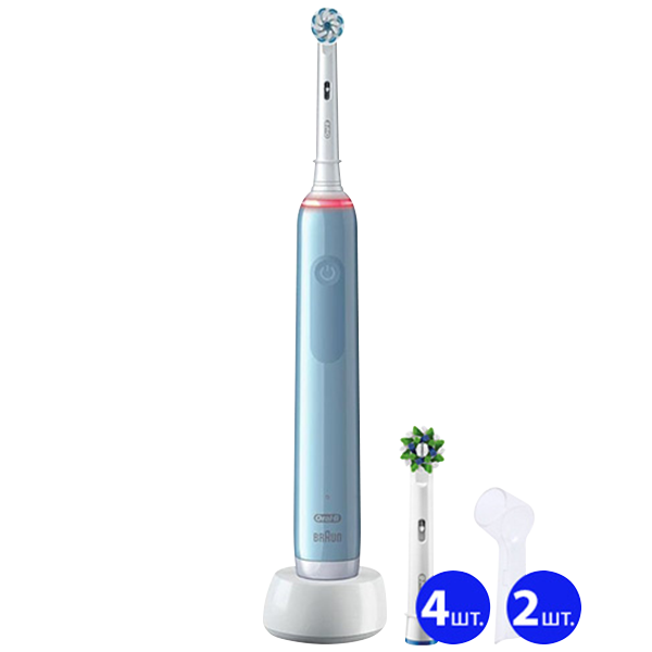 Електрична зубна щітка Oral-B D505.513.3 Pro 3 3000 Sensitive Clean Blue (5 нас.) (Ковпачок)