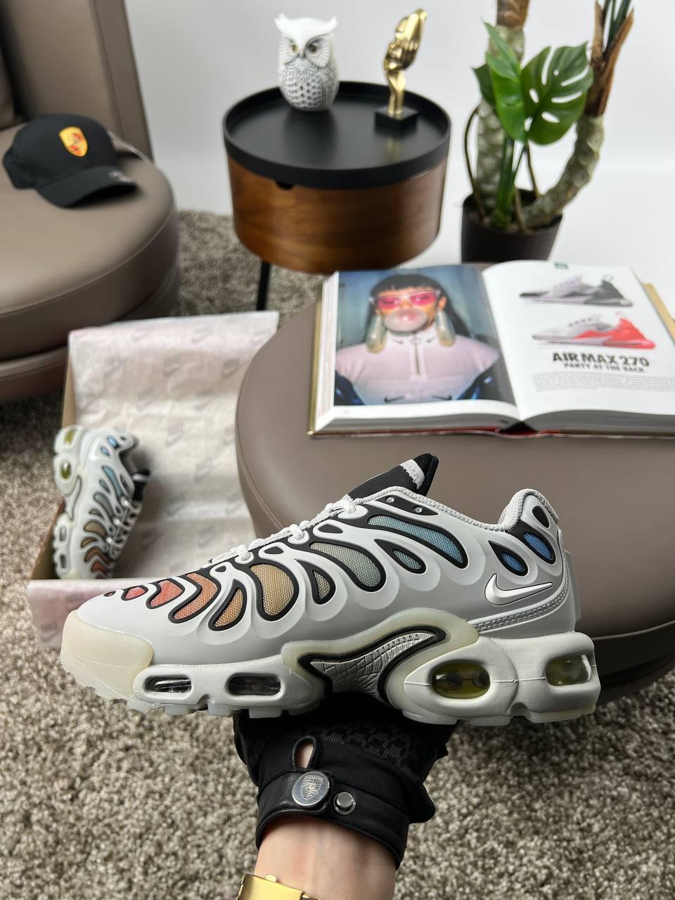 Чоловічі кросівки Nike Air Max Plus Drift Light Grey, кеди Найк сірі гума текстиль водовід. Чоловіче взуття, фото 1
