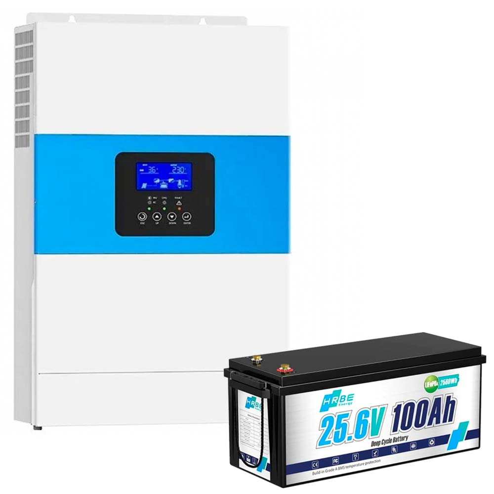 Daxtromn 3,5 кВт інвертор + акумулятор HRBEENERGY 24/100 LiFePO4 комплект резервного живлення
