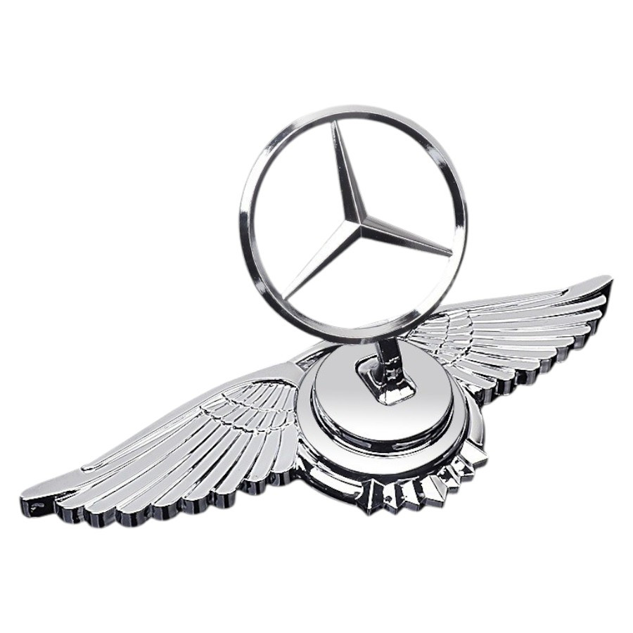 Емблема приціл Mercedes орлині крила (металева LUXE версія) Хром 150г (на скотчі), фото 1