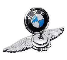 Емблема приціл BMW орлині крила (металева LUXE версія) Хром 150г (на скотчі)