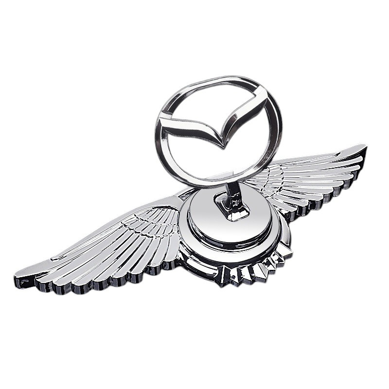 Емблема приціл Mazda орлині крила (металева LUXE версія) Хром 150г (на скотчі), фото 1