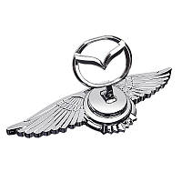 Емблема приціл Mazda орлині крила (металева LUXE версія) Хром 150г (на скотчі)