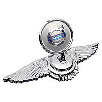 Емблема приціл Volvo орлині крила (металева LUXE версія) Хром 150г (на скотчі)