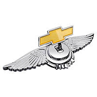 Емблема приціл Chevrolet орлині крила (металева LUXE версія) Хром 150г (на скотчі)