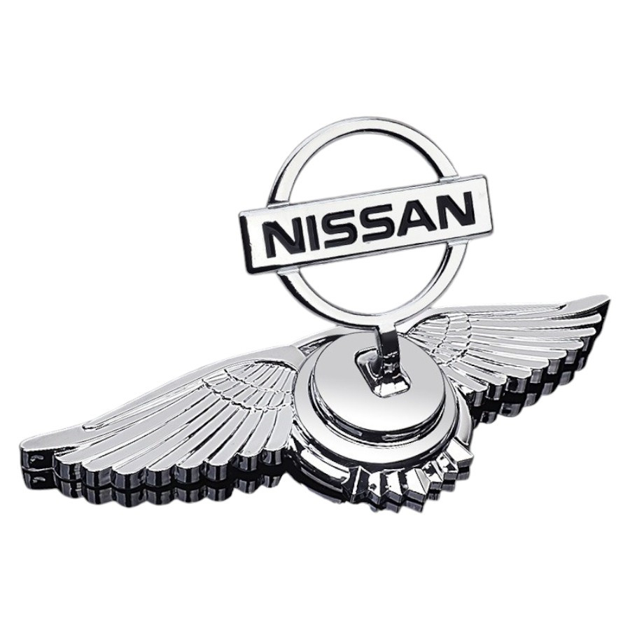 Емблема приціл Nissan орлині крила (металева LUXE версія) Хром 150г (на скотчі), фото 1