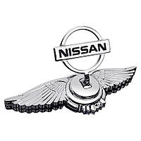 Емблема приціл Nissan орлині крила (металева LUXE версія) Хром 150г (на скотчі)