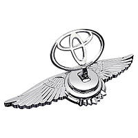 Емблема приціл Toyota орлині крила (металева LUXE версія) Хром 150г (на скотчі)