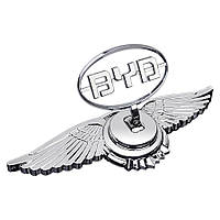 Емблема приціл BYD орлині крила (металева LUXE версія) Хром 150г (на скотчі)