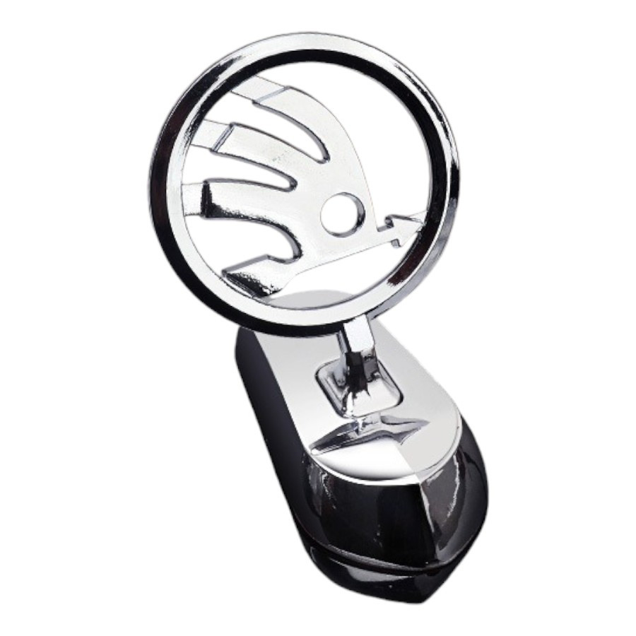 Емблема приціл Skoda (металева LUXE версія) Хром 140г (на скотчі), фото 1