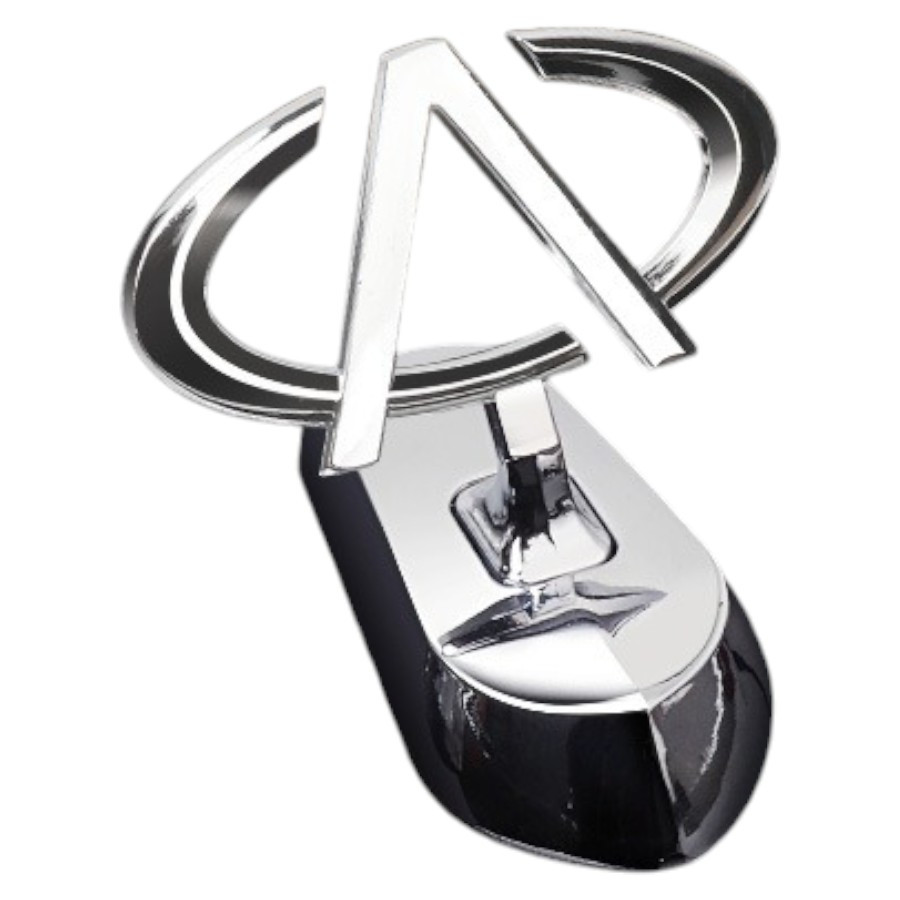 Емблема приціл Chery (металева LUXE версія) Хром 140г (на скотчі), фото 1