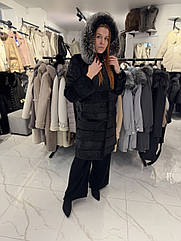 Шубка-трансформер, натуральне хутро "Нутрію"