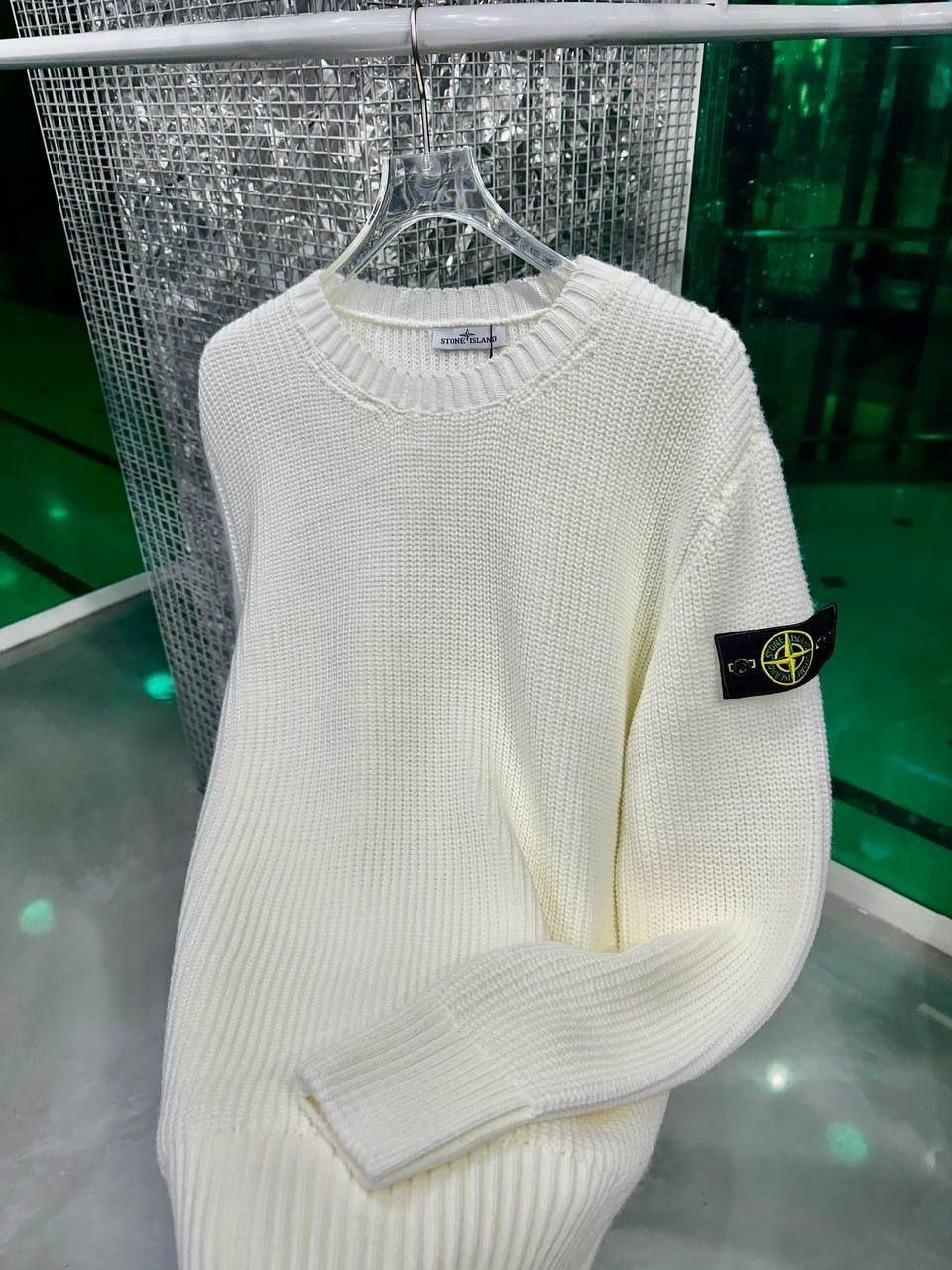 Чоловіча кофта светр Stone Island CK8838 біла XL