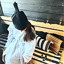 Шапка для лазні з льону 940 белая Harvia, фото 2