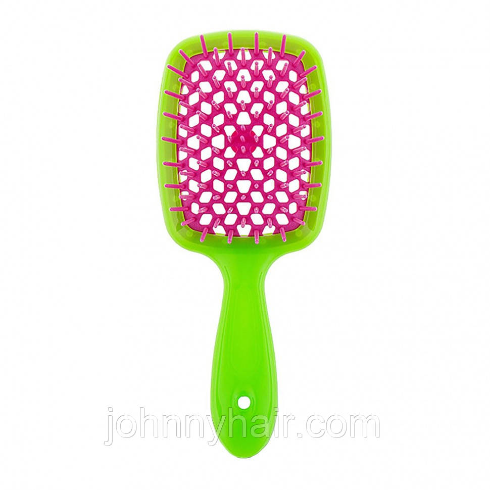 Janeke Superbrush щітка для волосся салатова-рожева, фото 1