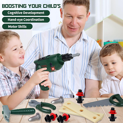 Набір іграшкових інструментів у рюкзаку для дитячої майстерні дриль пила молоток викрутка плоскогубці бруски
