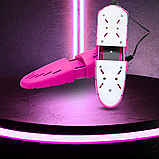 Сушарка для берц електрична, електросушарка для гірськолижного взуття, підігрів для взуття Hechpro рожева 2564з, фото 2