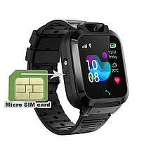 Дитячий смарт годинник Smart baby watch Q20 GPS з сім картою, камерою, прослуховуванням Чорний, фото 5