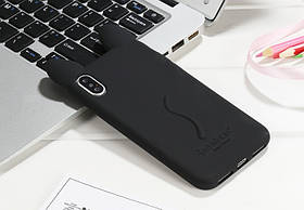 Силіконовий чохол для iPhone XS / X - Вушка Котика CoCo Cat, Чорний