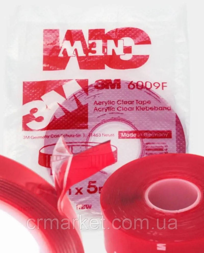 Скотч двосторонній прозорий 3М 6009F 0.9мм (8мм х 5м), фото 1