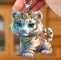 Брелок - підвіска на ключі у вигляді символу року за Китайським гороскопом з акрилу рік ТИГРА